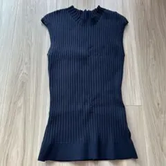 Mystrada ノースリーブリブニット　美品　ネイビーのサムネイル