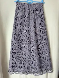 natural couture 薄紫色レースマキシスカート F