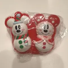 新品・未使用☆Disneyマグネット付きクリップ雪だるまミッキーミニー