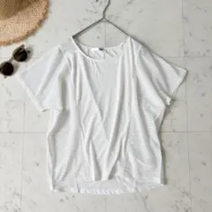 ヒアーズ 半袖Tシャツ シアートップス ドルマンスリーブ 透け感 カットソーのサムネイル