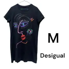 Desigual レディース 半袖 Tシャツ ブラック フェイスプリント　Mのサムネイル