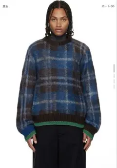 sacai plaid mohair knit sweater サイズ1のサムネイル