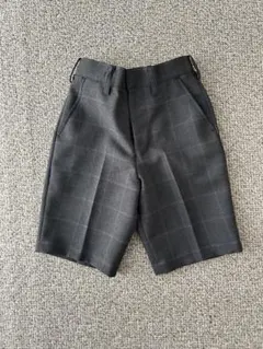 110cm グレー チェック柄 ハーフパンツ