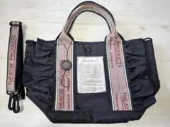 美品THEATRE PRODUCTS フリル　ショルダー　トートバッグ　黒　M