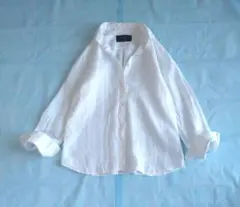 【NOBLE】フレンチリネン カシュクール シャツ　ホワイト　2WAY