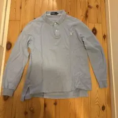 90s 希少配色 ポロラルフローレン 長袖ポロシャツ 紺タグ ピンクポニー L