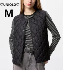 ユニクロ☆М☆パフテックキルティングベスト☆ウォームパデッド☆ブラック