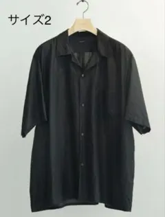 comoli 25ss ウールシルク半袖オープンカラーシャツ CHARCOAL