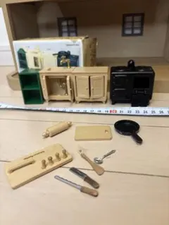 【昭和希少価値】シルバニアファミリー　キッチンセット＋包丁など