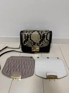 FURLAフルラ メトロポリス カスタマイズバッグ　ブラック＆フラップ3種類