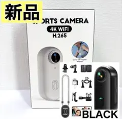 4K⭐️アクションカメラ ウェアラブルカメラ 小型 ビデオカメラ ボディカメラ 黒