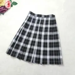 美品✨洗える✨conomi このみ チェックスカート ネイビー系 W66