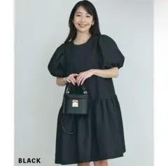 【新品】Basement online パフスリーブワンピース ブラック