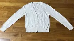 UNIQLO ホワイト 長袖 カーディガン ボタン付き XS