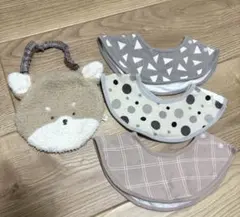 ベビー スタイ 4点 まとめ売り 犬 ローリングスタイ 西松屋 mocmof