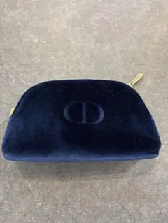 Dior ネイビー ベルベット ポーチ
