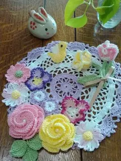 ♬レース編みドイリーハンドメイド♬No.369