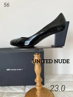 UNITED NUDE エナメル　ブロックヒール　ブラックパンプス 36のサムネイル