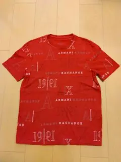ARMANI EXCHANGE ユニセックス半袖Tシャツ レッド 30周年