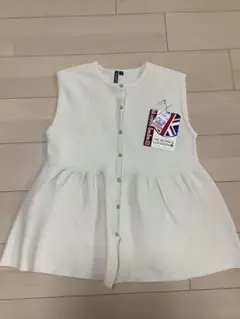 HK WORKS LONDON ペプラム ニットベスト ジレ M オフホワイトのサムネイル