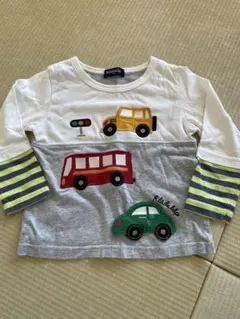 klädskåp クレードスコープ 車 刺繍 長袖Tシャツ 100cm