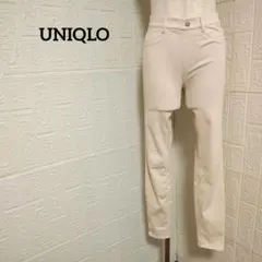 ユニクロ ウルトラストレッチレギンスパンツ オフホワイト 脚長効果 洗える M