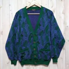 個性的カーディガン / 昭和 レトロ 古着