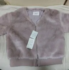 ファー チェック ピンク