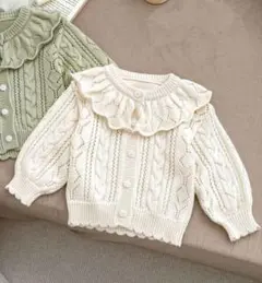 SHEIN　アイボリー ケーブルニット カーディガン