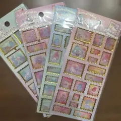 【正規品】カラフル切手風シールセット 4枚
