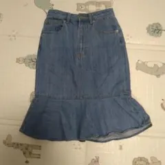【美品】GU フレアスカート 綿100% Sサイズ デニム