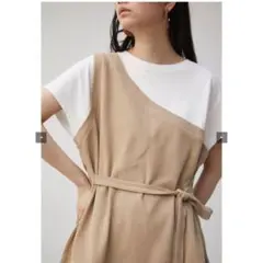 【AZUL BY MOUSSY】アシンメトリックデザイン トップス ベージュ