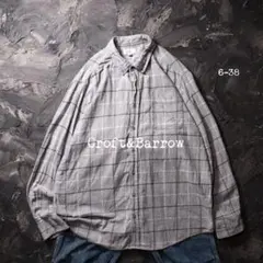 Croft&Barrow ネルシャツ チェック　コットン　グレー　レトロ