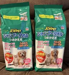 ジョイペット シャンプータオル つめかえ用 100枚入 2個セット 犬猫兼用のサムネイル