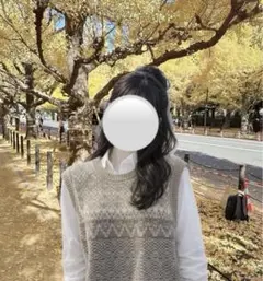 niko and 洗える幾何学ジャカードニットベスト