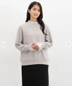 【新品未使用】Honeys　レイヤード風トップス　ライトベージュ　Mサイズ
