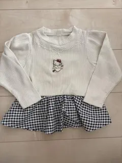 美品 apres les cours ぺプラムフリル長袖カットソー 90