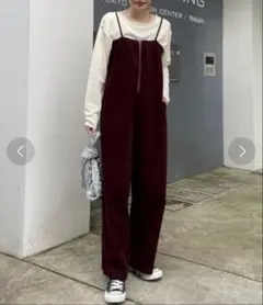 美品 CIAOPANIC TYPY アソートベアワイドサロペット コーデュロイ