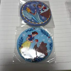 ディズニー刺繍缶バッジ　白雪姫　ピノキオ　2個