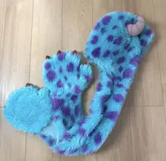 東京ディズニーリゾート　モンスターズインク　サリー　被り物マフラー　帽子　手袋