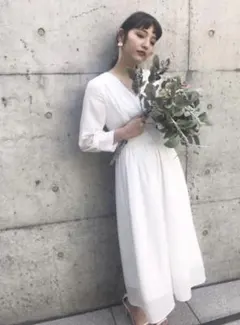 kaene カエン / シフォンロングスリーブワンピース