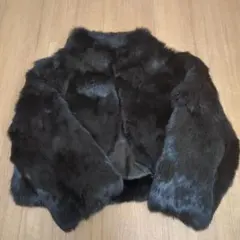 MNG 黒ファーショートジャケット