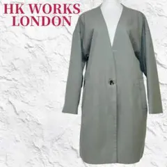 K〜M様用✨タグ付き✨エアリーガウン風 ノーカラーコート ミドル丈 くすみグレー