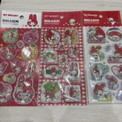 韓国正規品　マイメロ　赤メロウォーターステッカーセット　３枚セット