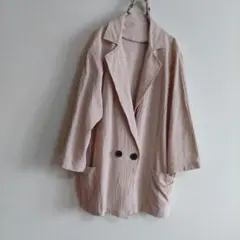 ナチュラルcotton100%ジャケット　柔らか…七分袖