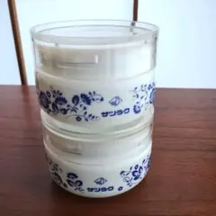 昭和レトロ　ミルクガラス　蓋付き　小物入れ　サツラク　牛乳メーカー　花柄　北欧風