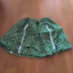 ラグマート　ポピー柄スカート緑110