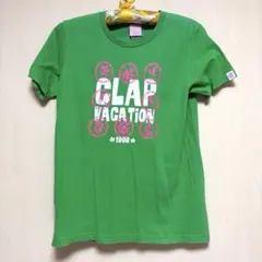 clap 半袖 グラフィックロゴTシャツ　緑　M〜Lサイズ位ゆったりサイズのサムネイル