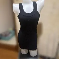 黒 ダイヤモンド模様 タンクトップ ボディスーツ