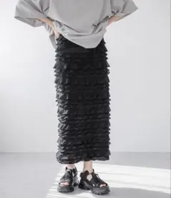 ローリーズファーム　チビフリルタイトスカート　108166 ブラック